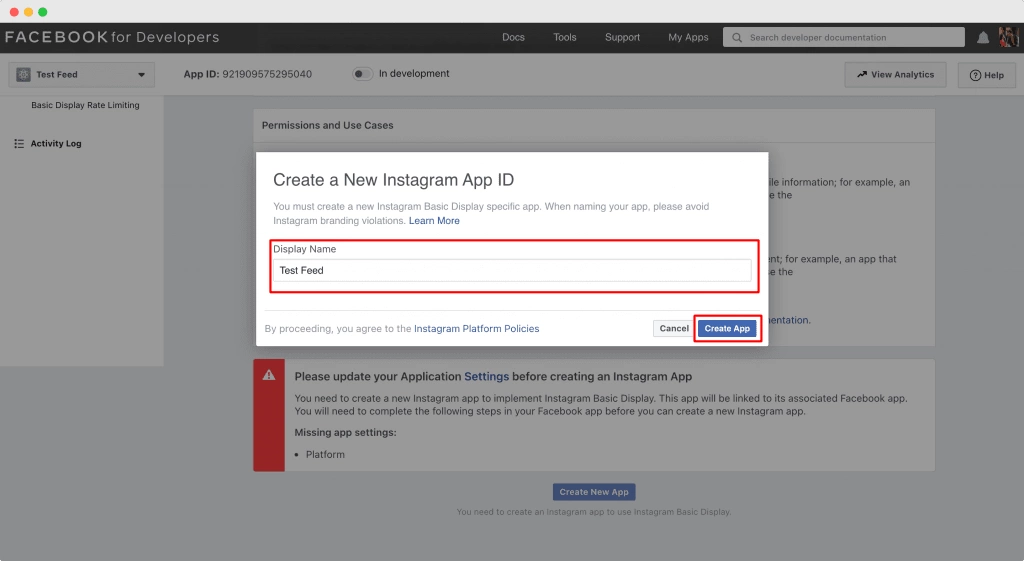 Instagram Access Token aanmaken 6