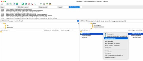 Snippets toevoegen aan functions.php van WordPress 4