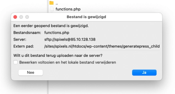 Snippets toevoegen aan functions.php van WordPress 6