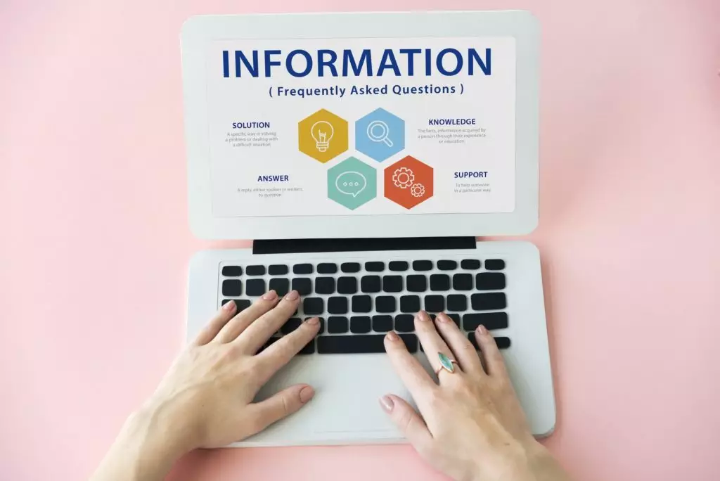 Contact us Information Faqs Word Concept