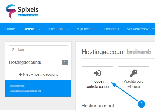 Inloggen hostingpaneel 2